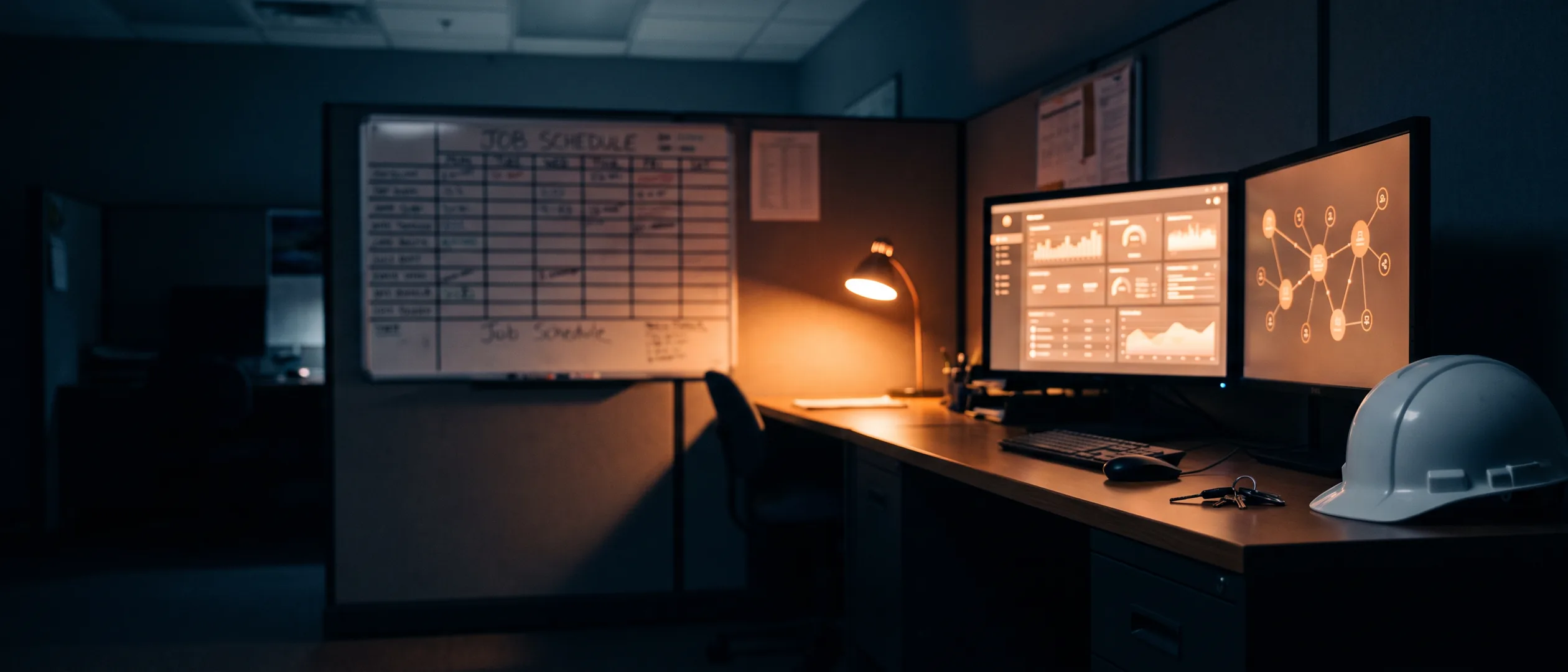 Contractor dispatch office where lead follow-up runs automatically after hours